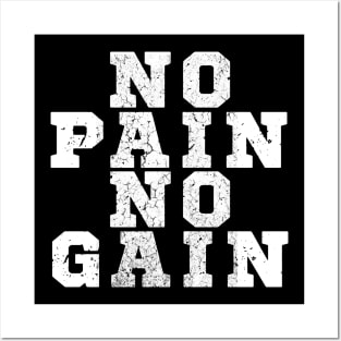 WHITE NO PAIN NO GAIN Posters and Art